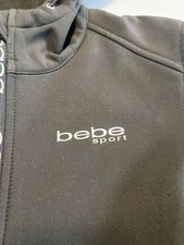 Bebe Zip up Fleece Hoodie. Women  s Gray Size Small.