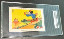 1930’s Chocolate Amatller Spain El Tesoro de Rabin Mickey Mouse #23 SGC Auth