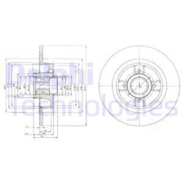 Delphi 2X Bremsscheibe Hinten Ø274 Voll FüR Renault Megane Scenic JA0/1_ 1.6-image