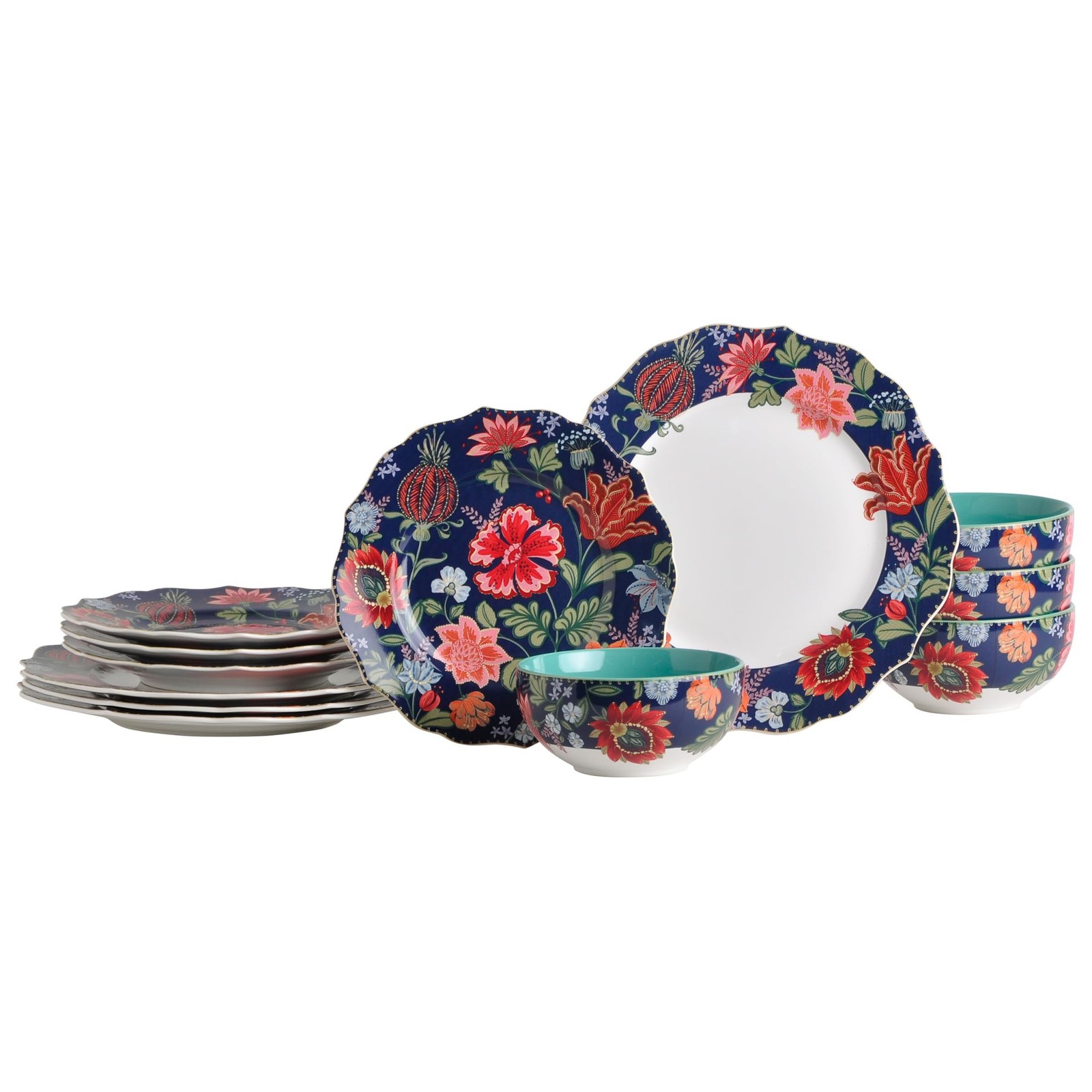 For 4, White & Parisian Blue Plat...