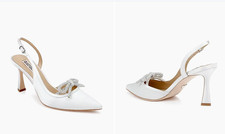 Women's Badgley Mischka Georgie 80MM Embellished Satin Slingback Pumps