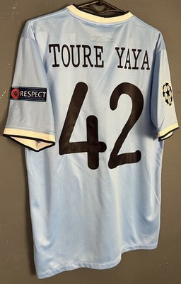 MENS YAYA TOURE FC MANCHESTER CITY 2013/2014 SOCCER FOOTBALL SHIRT