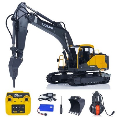1/16 DoubleE Electric Lifting RC Excavator Digger Hammer Bucket Claw 360°Rotate