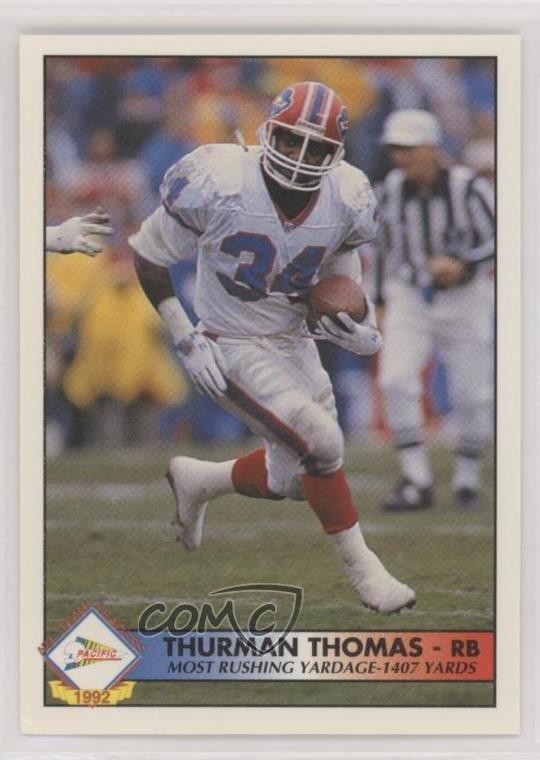 1992 Pacific Team Statistical Leaders Thurman Thomas Cornelius Bennett HOF 0s1