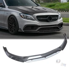 Carbon Style For 2015-2021 Mercedes Benz W205 C63 C63S Front Bumper Lip Splitter