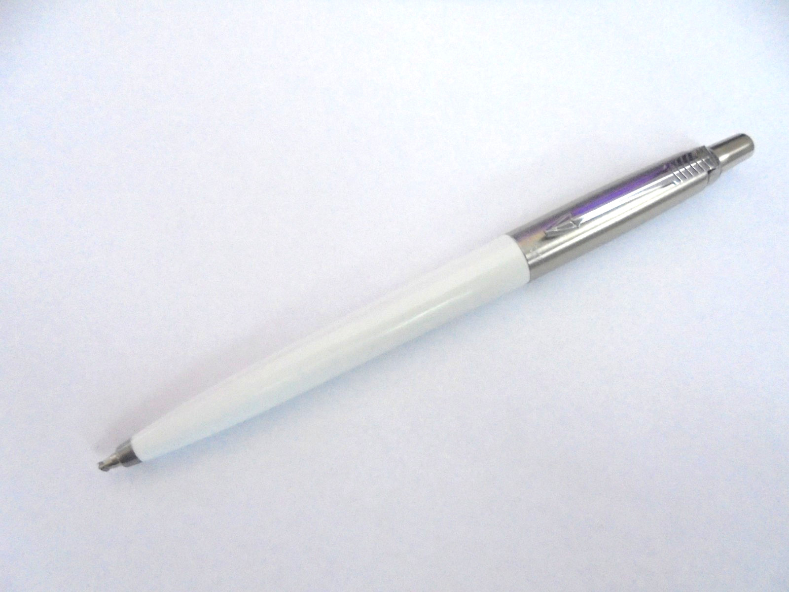 PARKER Jotter Kugelschreiber weiss/glänzend  Made in UK  CODE E.  VINTAGE