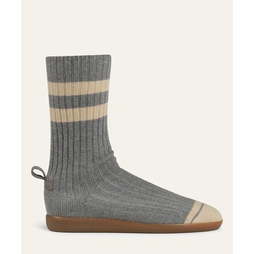 Brave Pudding Varsity Strolls Womens Sock Shoe 8 Grey Knit Sneakers
