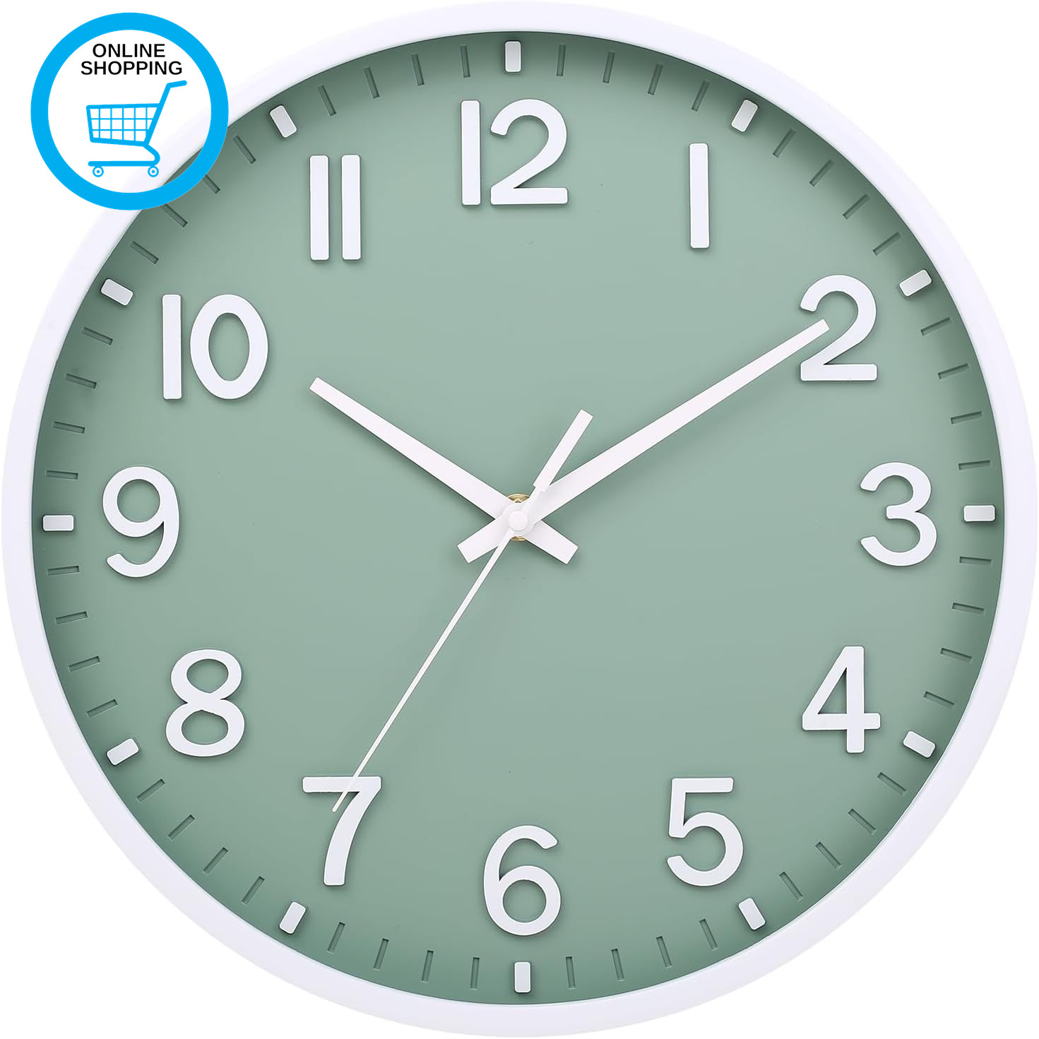 Wall Clock 8"" Silent Non-Ticking,Modern Wall Clocks Battery Operated for Living