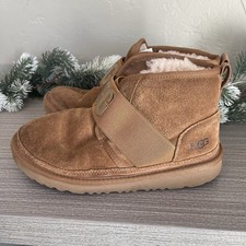 UGG Kids Neumel II chestnut suede Logo Strap Girls Size 4 Boots