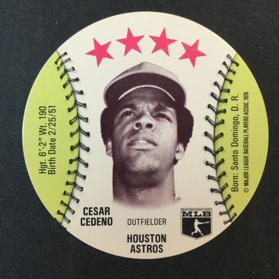1976 Isaly's/Sweet William Discs Cesar Cedeno Houston Astros 