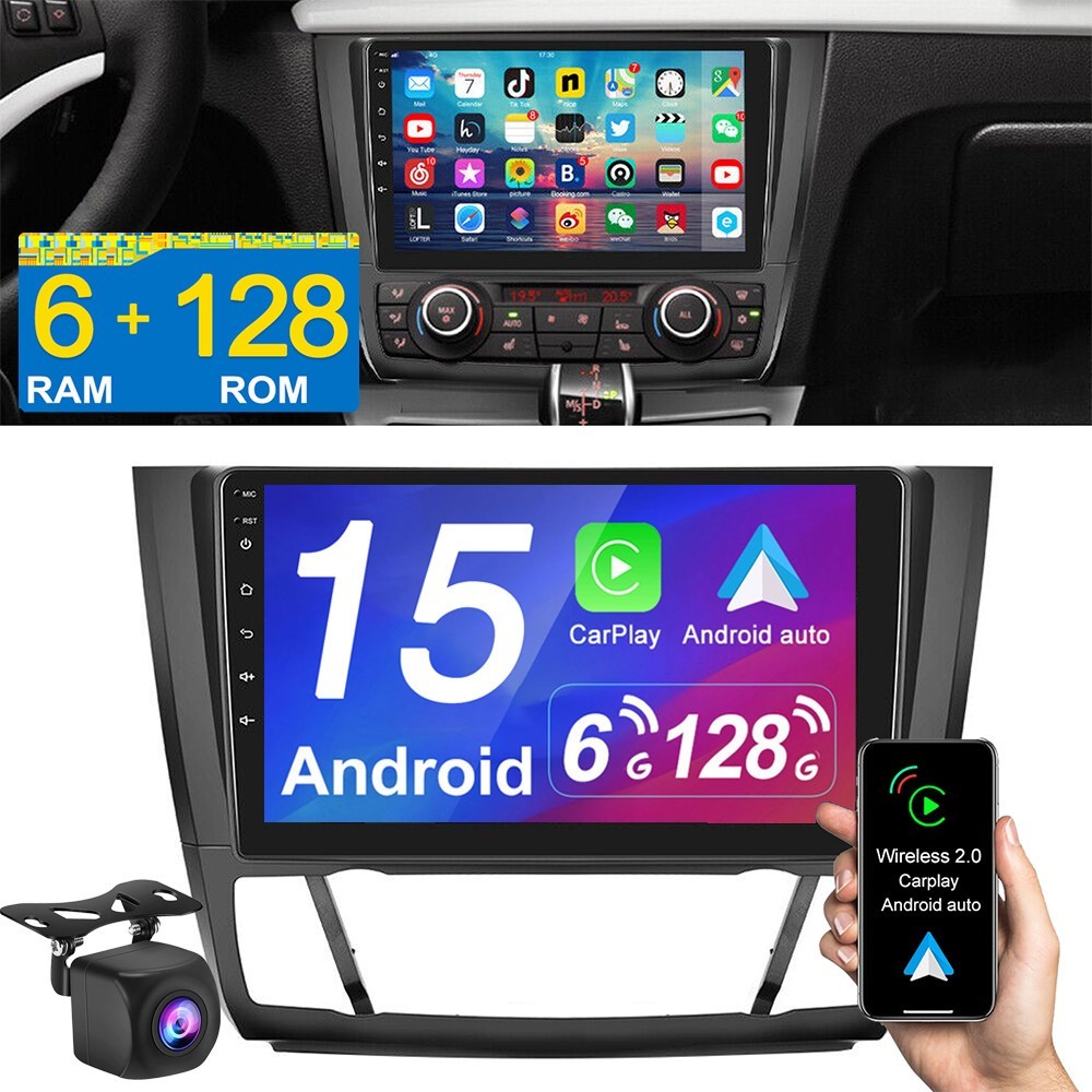 8-CORE 6+128GB For BMW 1 Series E88 E82 E81 E87 Carplay Car Stereo Radio +Camera