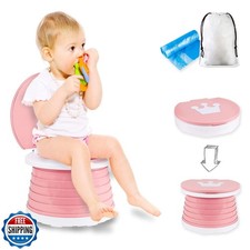 Portable Potty Seat, Toddler Folding Training Toilet Chair Kids Travel Foldab