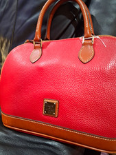 Dooney & Bourke Red Pebbled Satchel Top Handl...