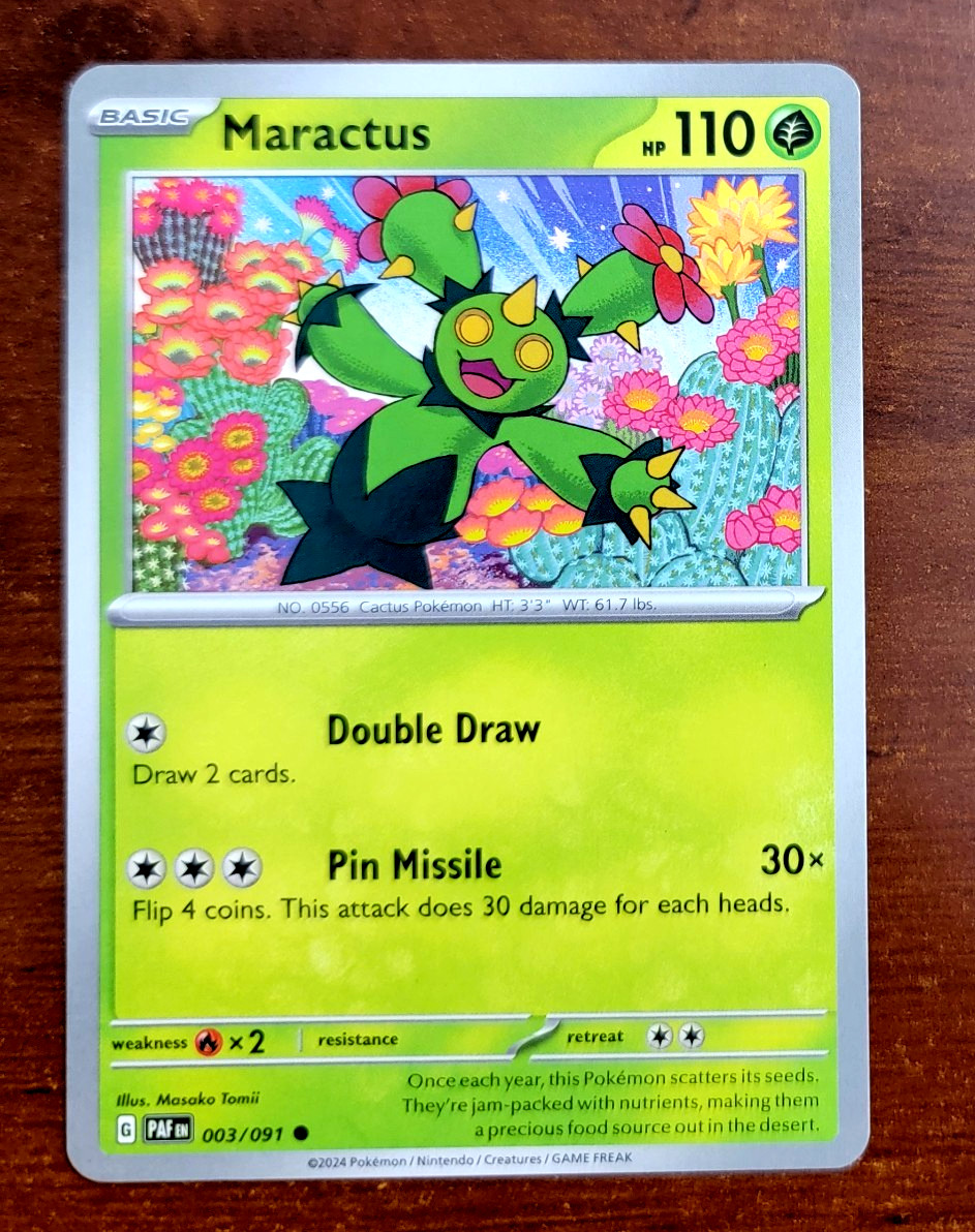 2024 Maractus 3/91 Reverse Holo | Paldean Fates | Pokemon Card