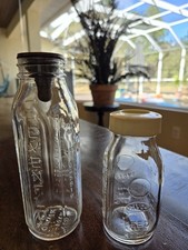 Vintage Evenflo Glass Baby Bottle 8 oz  Davol glass 4oz