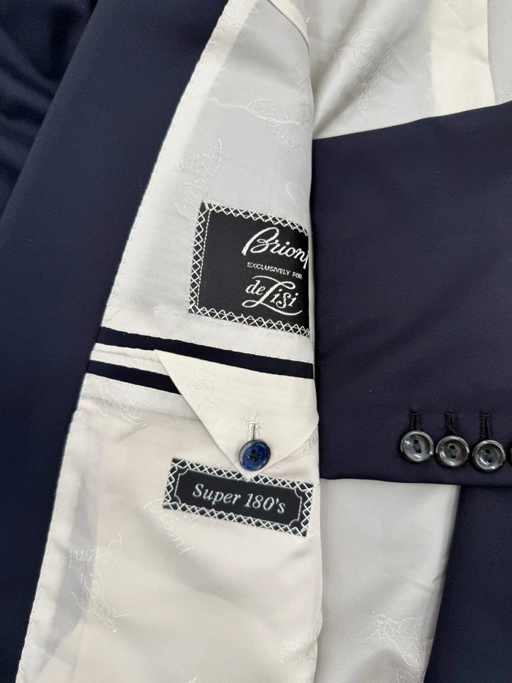 Brioni Lucca One Button Blazer Dark Navy, IT60 US 50L, Super 180s, Made in Italy - Image 2 of 4