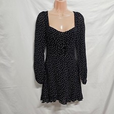 Reformation Bradshaw Dress in Selene Black and White Polka Dots Size 2