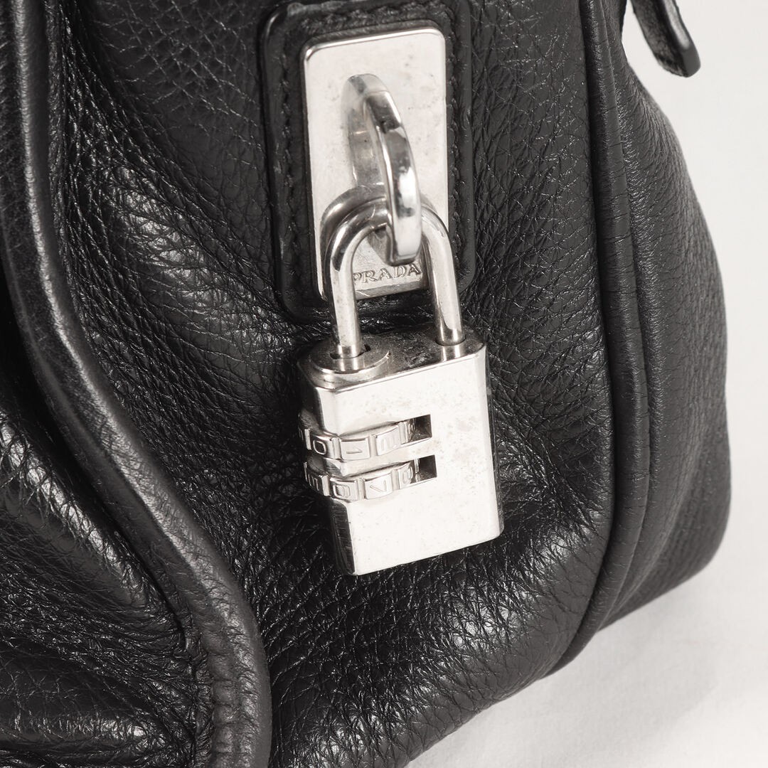 PRADA Bag | Triangle Logo Plate Vittero Dyno Leather Briefcase Black Used BEEG-0 thumbnail 8