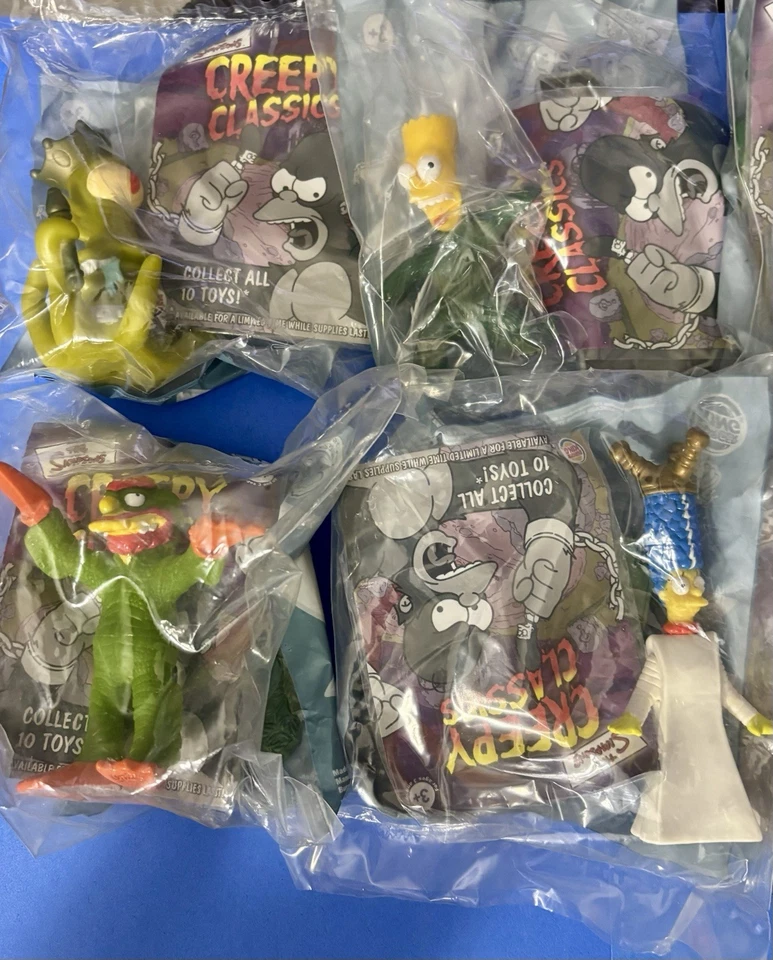 Juego completo de comida para niños Burger King 2002 The Simpsons Creepy Classics 10 nuevo Foto 3 de 4