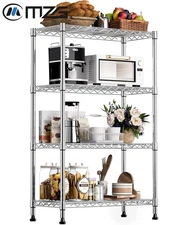 14"Dx 24"Wx 53"H 4 Tier Adjustable Wire Shelves Metal  Storage Kitchen Racks