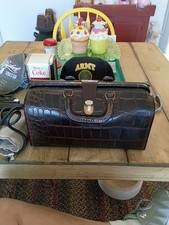  Upjohn Doctor's Travel Bag Cordovan Color, Cow Hide Croc Pat.SEE DSCR