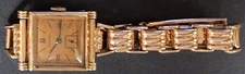 Vintage Tavannes Swiss 14K Gold Art Deco Wristwatch w/ 14K Kreisler Bracelet 17J