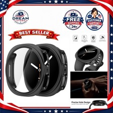 Samsung Galaxy Watch 9 8 44mm Case Screen Protector 2-Pack Black