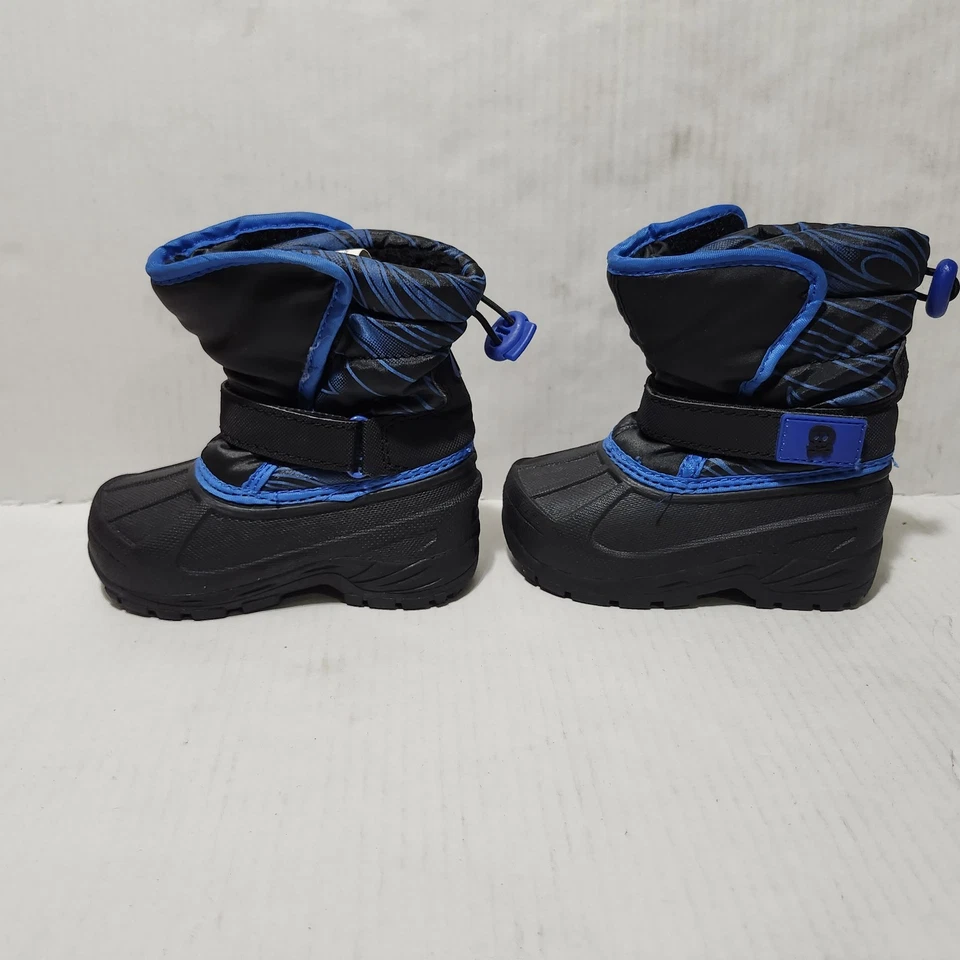 Botas de nieve Athletech para niños pequeños talla 6 negras azules Foto 4 de 4