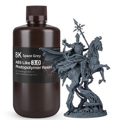 ELEGOO Upgraded 8K ABS-Like 3.0 Resin Grau 1KG, Hohe Zähigkeit, Schnellhärtendes