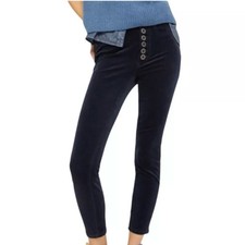 Anthropologie Pilcro Mid Rise Button Fly Corduroy Velvet Jeans Womens 27 Navy
