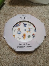 Set Of 4 Disney 100 Ceramic Dessert Plates (L...