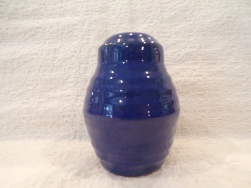 VINTAGE Bauer Pottery Ring Ware Cobalt Blue Barrel Salt Or Pepper Shaker