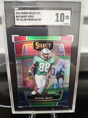 2022 Panini Select D.P. #68 Randy Moss Tri-Color Prizm GM.MT. 10-Marshall 66/199
