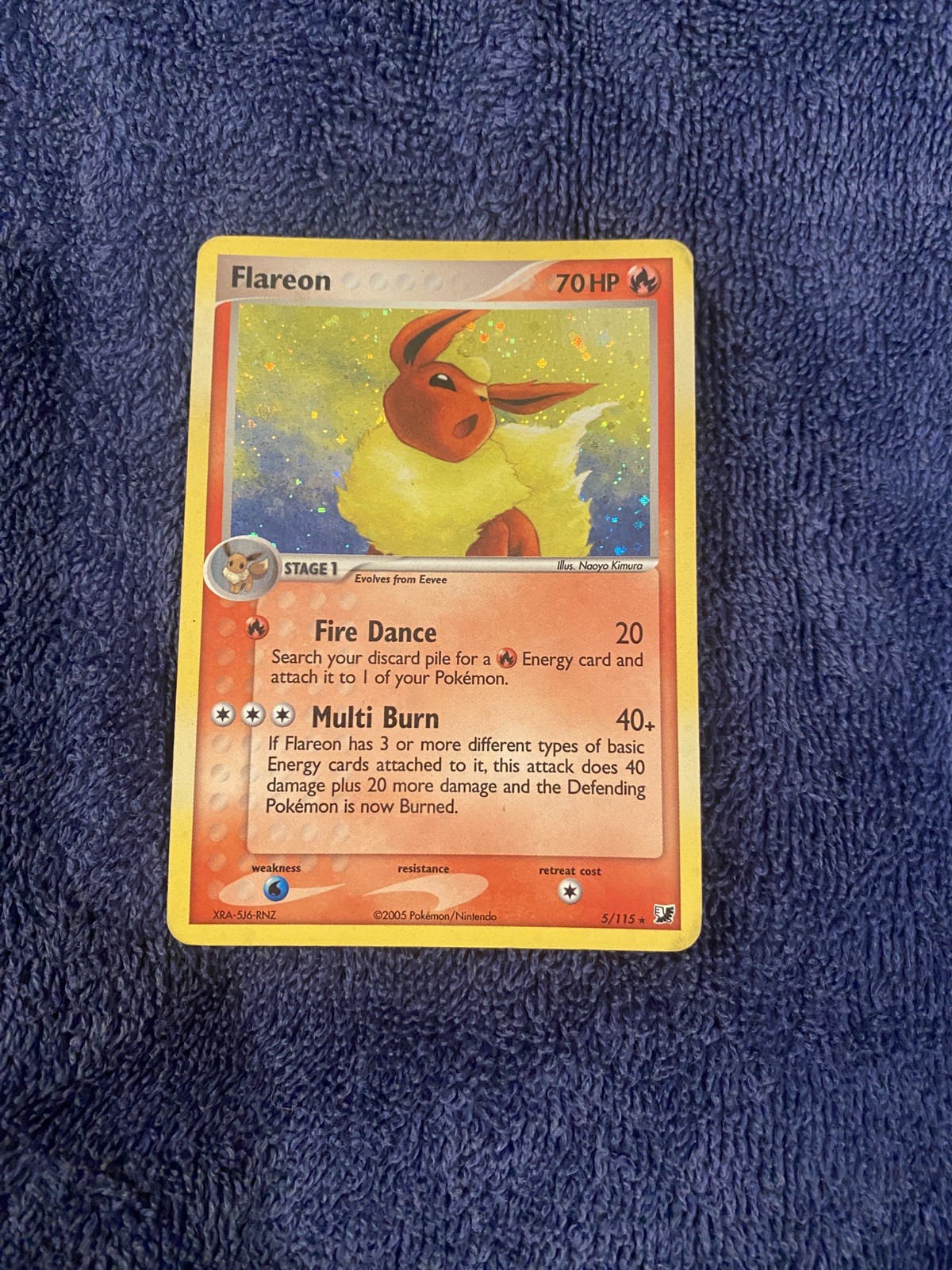 Pokémon Flareon EX Holo Rare 5/115 Unseen Forces Stage 1 70HP English Card