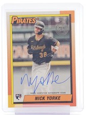 NICK YORKE 2025 TOPPS 1990 BASEBALL ROOKIE AUTO #90B2-NY PIRATES Q0M-621