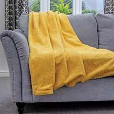 Dreamcatcher Gold 160x130cm Throw Blanket Faux Fur Soft Fleece Soft Warm Comfort