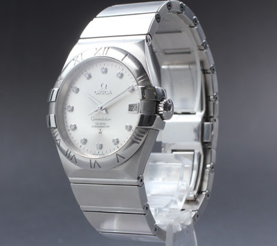OMEGA Constellation 35mm Diamond Dial Co-Axial Chronometer Full Set 123.10