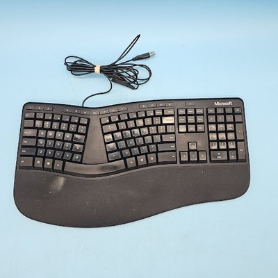 Microsoft Ergonomic Keyboard Wired USB Black Split Layout PC Mac Comfort