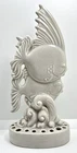 Royal Haeger Double Angel Fish Flower Frog 11.5" Vintage 1940s