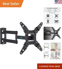 Full Motion TV Monitor Wall Mount Bracket Swivel Tilt Extension Rotation for ...