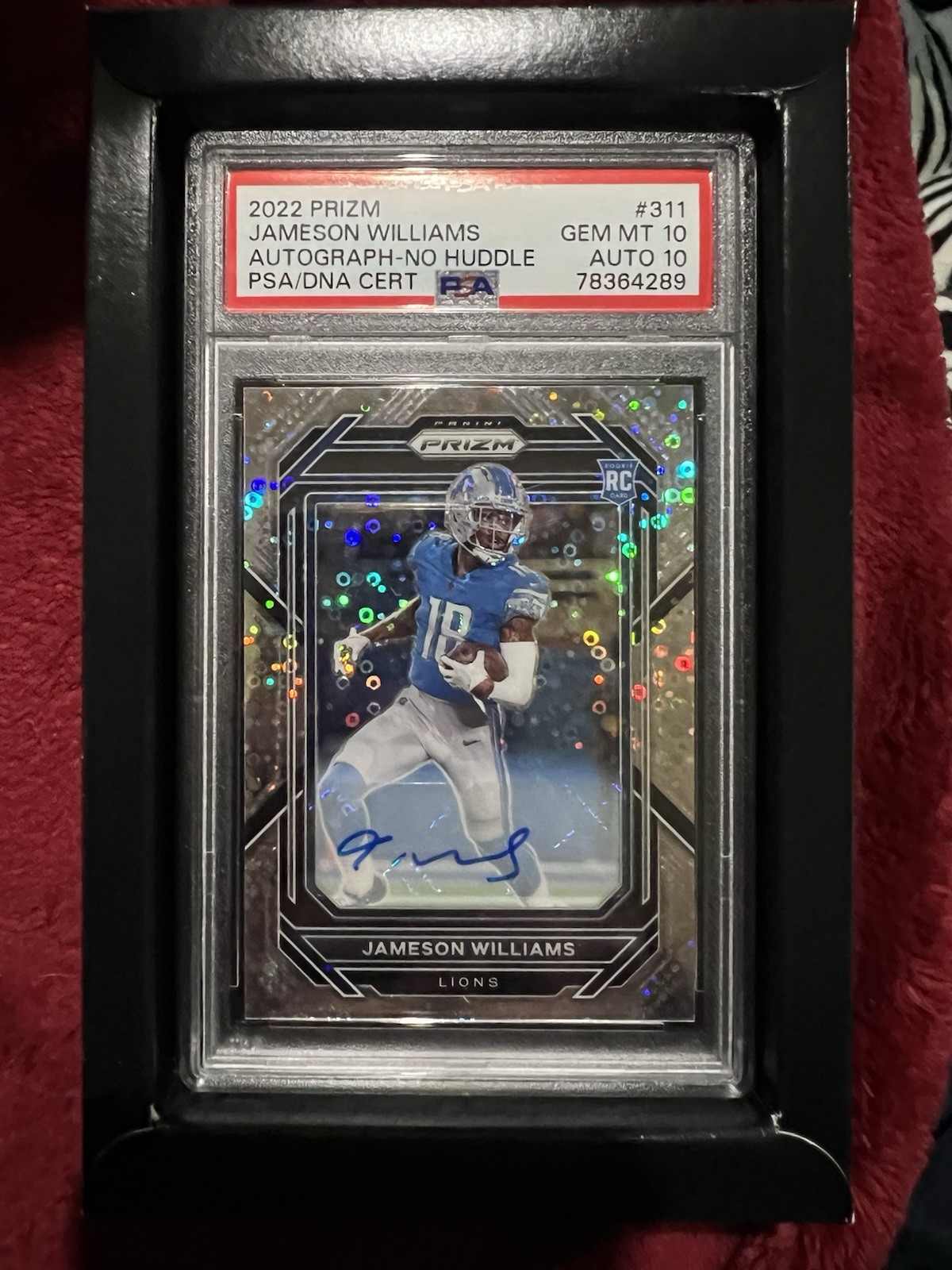 2022 Prizm Jameson Williams Auto-No Huddle #311 PSA 10