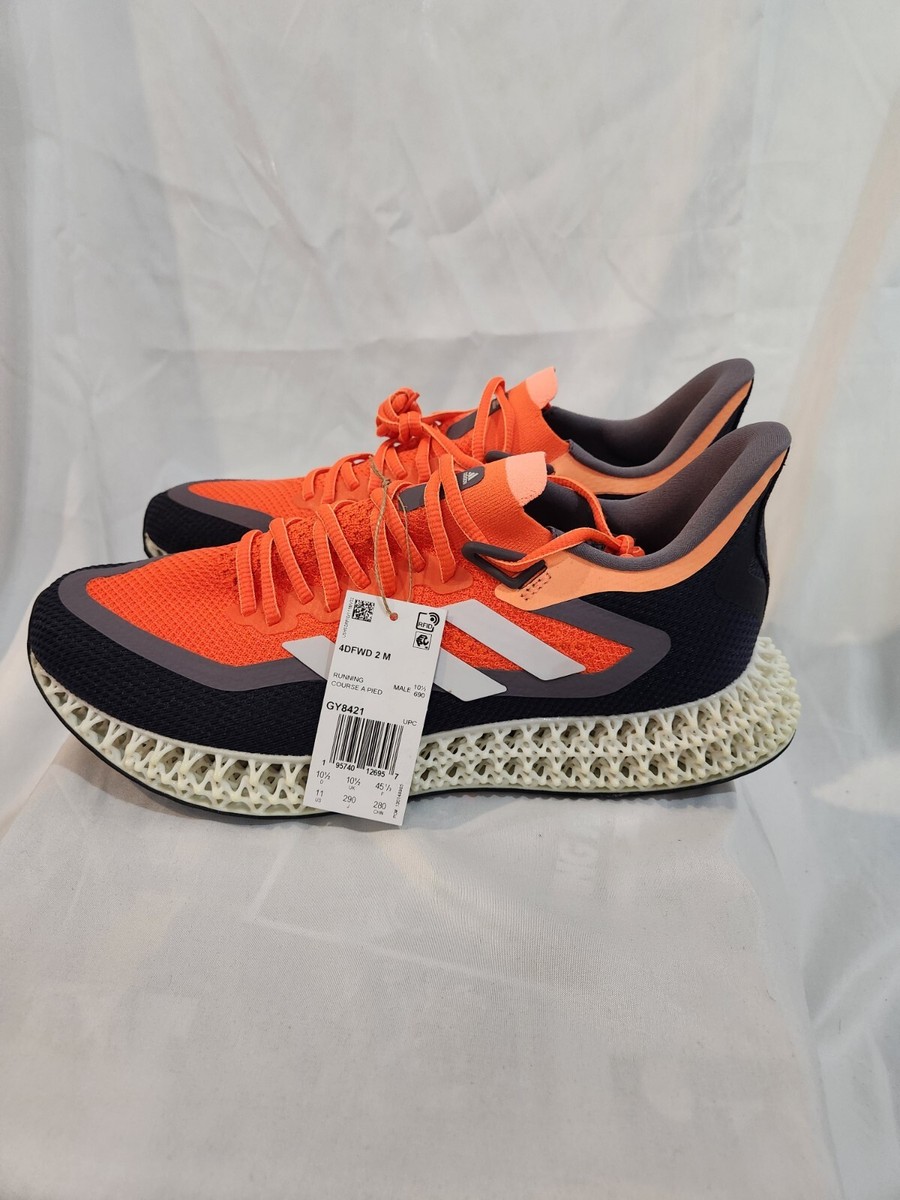スタイル様 NEW Men's Adidas 4DFWD 2 Orange Gray Running (GY8421) Size 11 No