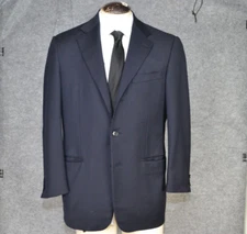 Ermenegildo Zegna Wool Blend Stretch Blazer Sport Coat Men's Sz 44 Blue Business