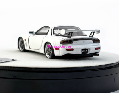 PGM 1:64 White JDM RX-7 FD3S Round Racing Sports Model Diecast