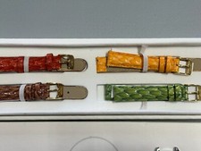 Women  s Invicta Replacement Watch Bands 4 Colored Leather Bands w/Gold Hardware