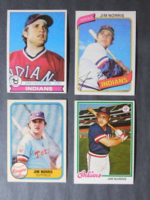 Jim Norris 4 Card Lot -79 has some markings by card number
