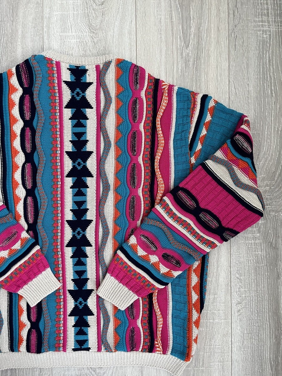 ASOS Design Multicolor 3D Knit Sweater Streetwear Coogi Style Size XS | eBay