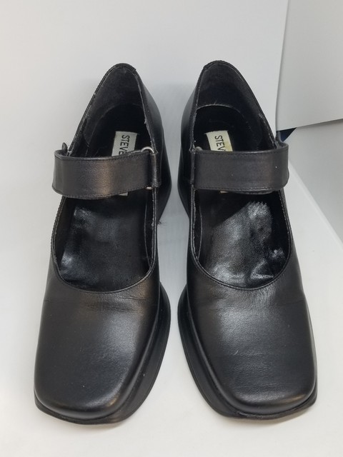 STEVE MADDEN Wedge Heel Size 35 Womens Black Leather Mary Jane Shoe US 5 | eBay