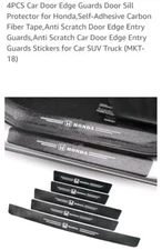 4pcs Carbon Fiber Car Door Sill Plate Protector Cover Sticker For  Honda