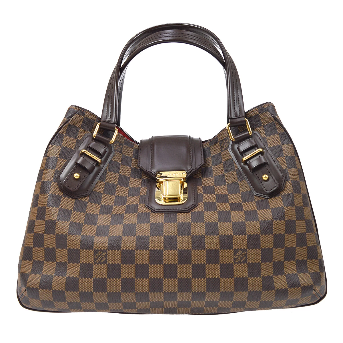 LOUIS VUITTON GREET HAND TOTE BAG PURSE DAMIER EBENE SR0058 N48108